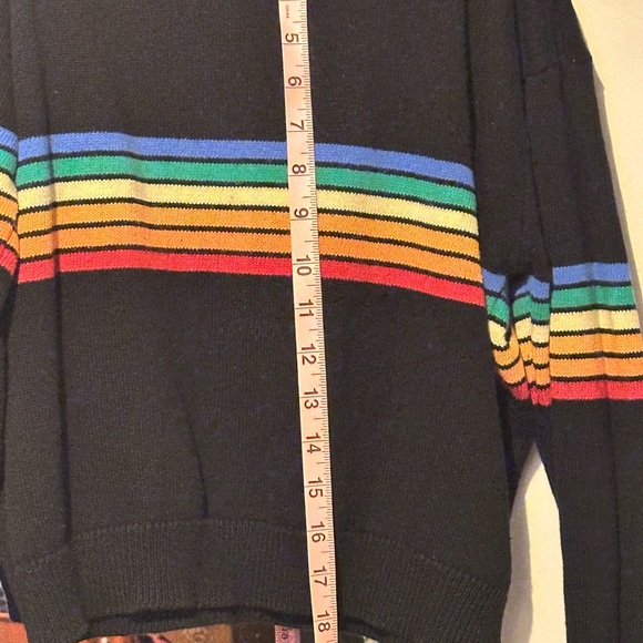 Black sweater with rainbow stripe - Picture 3 of 3
